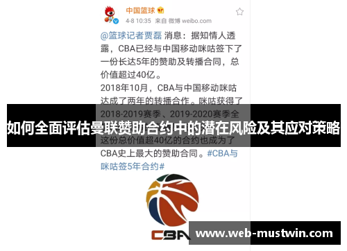 如何全面评估曼联赞助合约中的潜在风险及其应对策略